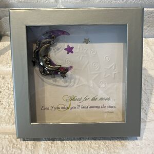Moon & Stars Brooch & Card Patricia Dash 2007 Pewter And Gold Colors New